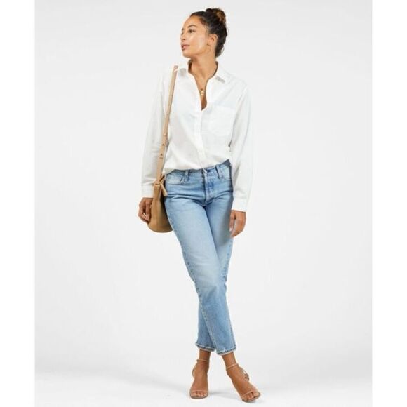 OUTERKNOWN Sydney Boyfriend Shirt white XS new - Picture 1 of 12